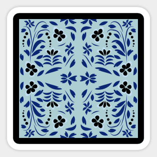 pattern with flowers and leaves Sticker